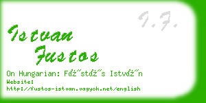 istvan fustos business card